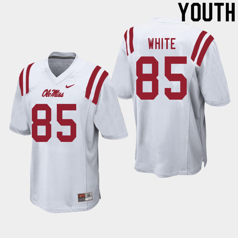 Youth #85 Jack White Ole Miss Rebels College Football Jerseys Sale-White - Click Image to Close